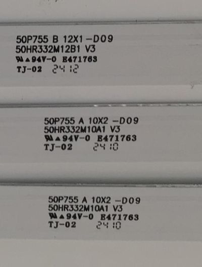 KIT DE LEDS PARA TV TCL ORIGINAL 3 PIEZAS / NUMERO DE PARTE  50HR332M12B1 / 50HR332M10A1 / 50HR332M12B1 V3 / 50HR332M10A1 V3 / 50HR332M12B1 V2 / 50HR332M10A1 V2 / PANEL LVU500NDJL / DISPLAY CV500U2-L02 REV:02 / MODELO 50S551G - Imagen 4