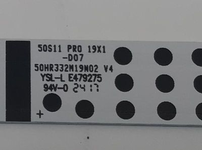 LED ORIGINAL PARA TV TCL 1 PIEZA  / NUMERO DE PARTE 50HR332M19N02 V4 / 50S11 PR0 19X1-D07 / N0101-000269 / PANEL LVU500NDAL / DISPLAY CV500U2-L02 REV:01 / MODELO 50G31 / 50S451 - Imagen 2