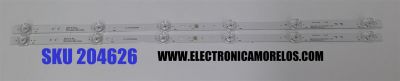 KIT DE LED´S PARA TV EVL 2 PIEZAS ORIGINALES / NUMERO DE PARTE MSG-T320-V6-3030-19001-2-06 / 1.3.1070320266 / PC67182A / 250-260LM / 9000-13000K / MODELO 32EVLSM