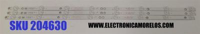 KIT DE LED´S PARA TV WBOX 3 PIEZAS ORIGINALES / NUMERO DE PARTE 4708-K320WD-A1113N21 / K320WD A1 / 471R1P79 / MH-H-11-10 / K320WD186 143 / PANEL K320WD82 / MODELO 0E32LED / OE32LED