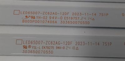 KIT DE LEDS PARA TV ONN ORIGINAL 8 PIEZAS / NUMERO DE PARTE 30365007055D / LED65D07-ZC62AG-12DF / B005P00107406A / 6500097S / 240524BF03 / MODELO 100012587 65 PULGADAS - Imagen 4