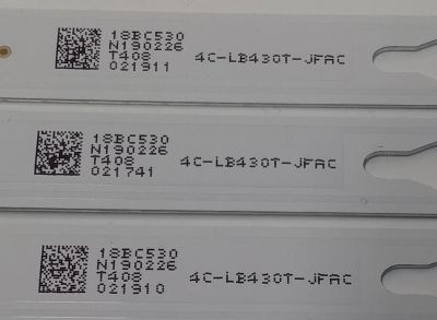 KIT DE LED'S PARA TV PIONEER ORIGINAL 3 PIEZAS / NUMERO DE PARTE JL.D43071330-004AS-M / JL.D43071330-004AS-M_V01 / 4C-LB430T-JFAC / 18BC530 / N190226 / T408 / 021910 / MODELO PLE-43S08FHD - Imagen 4