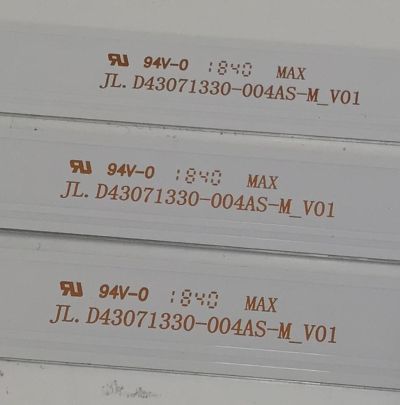 KIT DE LED'S PARA TV PIONEER ORIGINAL 3 PIEZAS / NUMERO DE PARTE JL.D43071330-004AS-M / JL.D43071330-004AS-M_V01 / 4C-LB430T-JFAC / 18BC530 / N190226 / T408 / 021910 / MODELO PLE-43S08FHD - Imagen 2