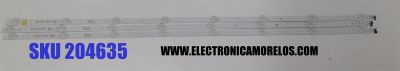 KIT DE LEDS PARA TV JENSEN ORIGINAL 3 PIEZAS / NUMERO DE PARTE DLED39.5DX / DLED39.5DX 3X8 0007 / F62DLED395DX3X80007 / PANEL V400HJ6-PE1 / MODELO JE4015