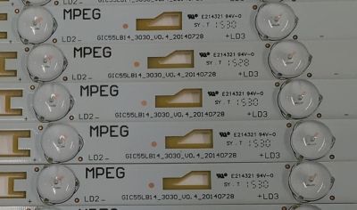 KIT DE LEDS PARA TV TCL ORIGINAL 11 PIEZAS / NUMERO DE PARTE GIC55LB14 / GIC55LB14_3030_V0.4_20140728 / ZM-GS-07 / 4C-LB5507-ZM1 / PANEL LVF550ND2L / MODELO 55F3700 / 55F3700-LPM002A / 55FS3700TAAA - Imagen 2