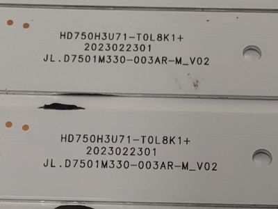 KIT DE LEDS PARA TV HISENSE ORIGINAL 20 PIEZAS / NUMERO DE PARTE JL.D7501M330 / JL.D7501M330-003AL-M_V02 / JL.D7501M330-003AR-M_V02 / RSAG7.820.13291/ROH VER.C / RSAG7.820.13292/ROH VER.C / PANEL HD750H3U71-T0L8K1 / DISPLAY HV750QUB-F92 / MODELO 75U7K - Imagen 4