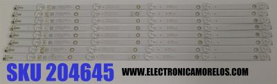 KIT DE LEDS PARA TV WBOX ORIGINAL 8 PIEZAS / NUMERO DE PARTE 4708-K55WDC-A3117N01 / K550WDC1  A3 / 471R1P62 / K550WDC119A157 / X-C72-K9-YF16  0B / MODELO 0E-55LED4KA