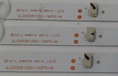 KIT DE LEDS PARA TV HKPRO ORIGINAL 3 PIEZAS / NUMERO DE PARTE JL.D43081330-140FS-M / 17BK13-1 / 035-430-3528-G / PANEL LVF430LGD0 E1 V63 / MODELO 43L26CMC - Imagen 2