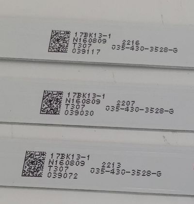 KIT DE LEDS PARA TV HKPRO ORIGINAL 3 PIEZAS / NUMERO DE PARTE JL.D43081330-140FS-M / 17BK13-1 / 035-430-3528-G / PANEL LVF430LGD0 E1 V63 / MODELO 43L26CMC - Imagen 3