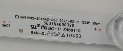 LED ORIGINAL PARA TV VIZIO 1 PIEZA / NUMERO DE PARTE 303IN400039D / INN40D12-ZC46AG-05D / B341E0000 / 51CAB0LB / PANEL V400HJ9-EU3 REV C1 / MODELO VFD40M-0809 / VFD40M-0809 LNIS6GA - Imagen 4