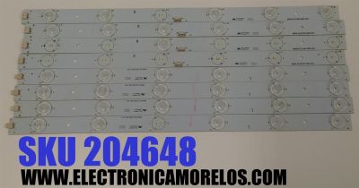 KIT DE LEDS PARA TV BUSH ORIGINAL 8 PIEZAS / NUMERO DE PARTE MKN-DLED40-06 / MKN-DLED40-06R-A01 / MKN-DLED40-06L-A01 / MODELO BMKDVD40LED