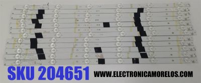 KIT DE LEDS PARA TV SCEPTRE ORIGINAL 12 PIEZAS / NUMERO DE PARTE 3BL-T5664102-17 / 2301055F700140 / JS-PY14FHFD-0014 / PANEL HK550WLEDM-AH1AH / MODELO E555
