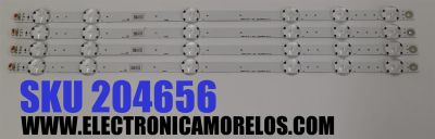 KIT DE LEDS PARA TV PHILIPS ORIGINAL 4 PIEZAS / NUMERO DE PARTE UDULEDWRE004 / UDULEDWRE004 REV 0.2 / 43W6S1P / MODELOS 43PFL5603/F7 / 43PFL5703/F7