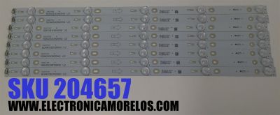 KIT DE LEDS PARA TV TCL ORIGINAL 8 PIEZAS / NUMERO DE PARTE 50HR330M05A0 V2 / 50D2700 / LC4RB2U1-C-K / 4C-LB5005-HR1 / MODELO 50FS3800 