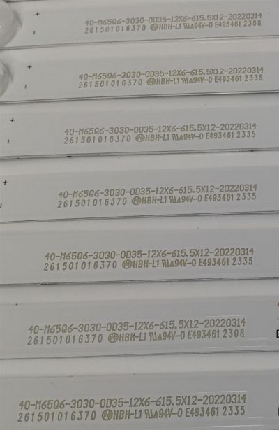 KIT DE LEDS PARA TV VIZIO ORIGINAL / INCOMPLETO SOLO 11 PIEZAS / NUMERO DE PARTE 261501016370 / 40-M65Q6-3030-0D35-12X-615.5X12-20220314 / SVB650AQ9Y / D2309060004D0 / D2308110004D0 / BOEI650WQ1 / MODELO M65Q6-L4 / KIT CONSTA ORIGINALMENTE DE 12 PIEZAS - Imagen 4