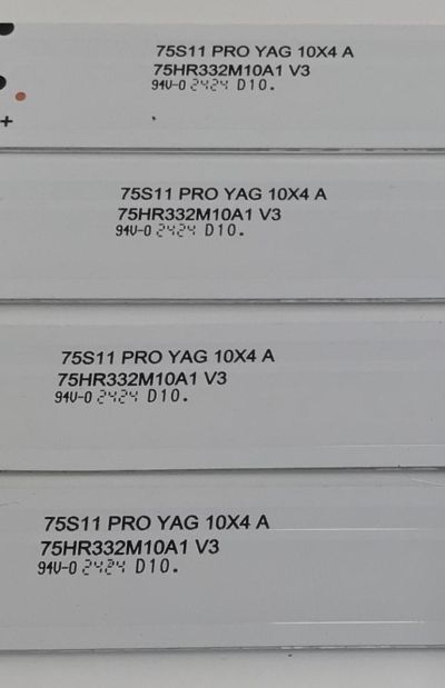 KIT DE LEDS ORIGINAL PARA TV TCL 6 PIEZAS / NUMERO DE PARTE 75HR332M10 / 75HR332M10A1 V3 / 75HR332M10B1 V3 / 75S11 PRO YAG 10X4 A / 75S11 PRO YAG 10X2 B / HR/02/240712 / 04LPJ/LU2C11U3B / N0101-000277 / N0101-000280 / PANEL LVU750NDAL / MODELO 75S451 - Imagen 4