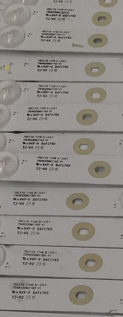 KIT DE LEDS PARA TV TCL ORIGINAL / INCOMPLTO SOLO 19 PIEZAS / NUMERO DE PARTE 75HR330M11 / 75HR330M11A3 V1 / 75HR330M11B3 V1 / 75HR330M11C3 V0 / 75C11G / PANEL LVU750NDJC / MODELO 75Q750G / KIT CONSTA ORIGINALMENTE DE 20 PIEZAS - Imagen 4