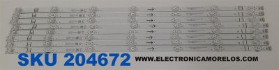 KIT DE LEDS ORIGINAL PARA TV TCL 8 PIEZAS / NUMERO DE PARTE 65TN2L2-ZX3030-8X7YH / 65TN2L2-ZX3030-8X7YH-20230916 / B0101-001546 / 240417-33NG4 / PANEL LVU650NDJL / MODELOS 65Q671G / 65S571G / 65Q77K