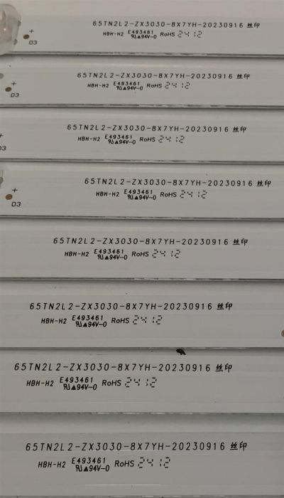 KIT DE LEDS ORIGINAL PARA TV TCL 8 PIEZAS / NUMERO DE PARTE 65TN2L2-ZX3030-8X7YH / 65TN2L2-ZX3030-8X7YH-20230916 / B0101-001546 / 240417-33NG4 / PANEL LVU650NDJL / MODELOS 65Q671G / 65S571G / 65Q77K - Imagen 2