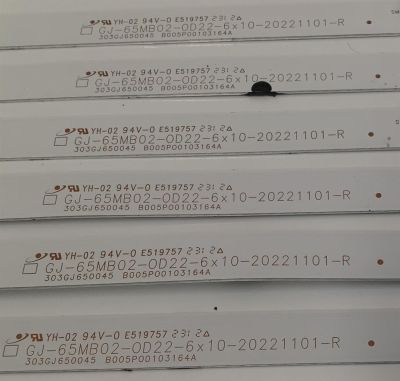 KIT DE LEDS PARA TV ONN ORIGINAL 12 PIEZAS / NUMERO DE PARTE 303GJ650044 / 303GJ650045 / GJ-65MB02-0D22-6X10-20221101-L / GJ-65MB02-0D22-6X10-20221101-R / B005P00103163A / B005P00103164A / PANEL TPT650WR-R3HA.P REV:S3LAN / MODELO 100012587 65" - Imagen 5