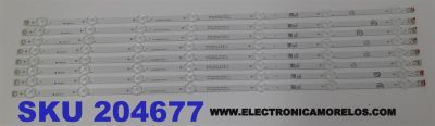 KIT DE LEDS PARA TV PHILIPS ORIGINAL 8 PIEZAS / NUMERO DE PARTE UDULEDREF018 / UDULEDREF018 REV.A / RF-EN650010SR30-0701 A0 / 65W7S1P / R018 / 22DF / 102670 / 102620 / PANEL UHF83XT-6075 / MODELO 65PUL7552 / 65PUL7552/F7
