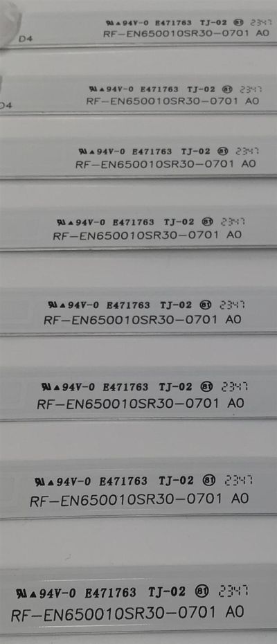 KIT DE LEDS PARA TV PHILIPS ORIGINAL 8 PIEZAS / NUMERO DE PARTE UDULEDREF018 / UDULEDREF018 REV.A / RF-EN650010SR30-0701 A0 / 65W7S1P / R018 / 22DF / 102670 / 102620 / PANEL UHF83XT-6075 / MODELO 65PUL7552 / 65PUL7552/F7 - Imagen 2