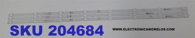 KIT DE LEDS PARA TV RCA ORIGINAL 3 PIEZAS / NUMERO DE PARTE 303CX390041E / CX39D08-ZC22AG-02E / 2010068324 / 3080539Z10DTZ003 / 200707AC04 / CX400M12 / PANEL CX400DLEDM / MODELO RLDED4016A-E