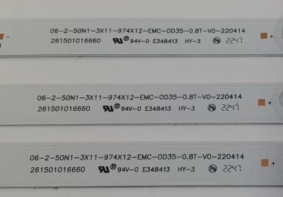 KIT DE LEDS PARA TV WESTINGHOUSE ORIGINAL 3 PIEZAS / NUMERO DE PARTE 261501016660 / 06-2-50N1-3X11-974X12-EMC-0D35-0.8T-V0-220414 / 230101030310 / YF-K0L3M03NM30 / PANEL HK500WLEDM / DISPLAY PT500GT05-2 / MODELO WR50UT4212 - Imagen 2
