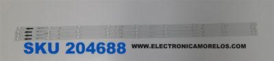 KIT DE LEDS PARA TV PHILIPS ORIGINAL 4 PIEZAS / NUMERO DE PARTE 303TC550068D / TCL55D09-ZC42AG-06D / 2300020075 / 230216BC09 / 4L-ZX055T-ZC021X / TC550M70 / PANEL T8-55D6120-LPBX002 / MODELO 55PUL6673 / 55PUL6673/F7