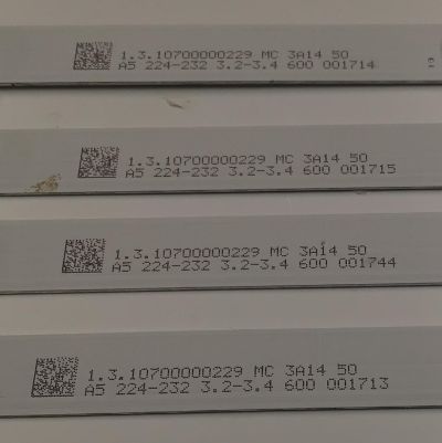 KIT DE LEDS PARA TV AKAI ORIGINAL 4 PIEZAS / NUMERO DE PARTE MS-L4524 V3 / 1.3.10700000229 MC 3414 50 / A5 224-232 3.2-3.4  / 600 001713 / MODELOS 50EVLS4 / K50DLG12U / AK50H1485 - Imagen 2