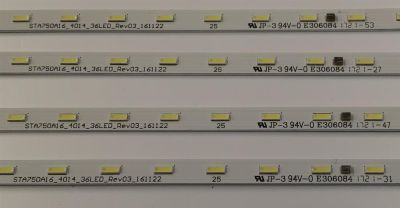 KIT DE LEDS PARA TV SONY ORIGINAL 4 PIEZAS / NUMERO DE PARTE STA750A16 / STA750A16_4014_36LED_REV03_161122 / PANEL S750QF58 V7 / S750QF58 V8 / MODELO XBR-75X800H / XBR75X800H / XBR-75X850E / XBR75X850E - Imagen 2