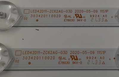 KIT DE LEDS PARA TV JVC ORIGINAL 2 PIEZAS / NUMERO DE PARTE 30342011002D / LED42D11-ZC62AG-03D / 210910BB06 / 42000M72 / PANEL V430DJ1-Q01 / DISPLAY V430DJ1-Q01 REV.D2 / MODELO LT-43MAW804 - Imagen 2