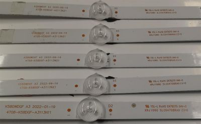 KIT DE LEDS PARA TV SHARP ORIGINAL 5 PIEZAS / NUMERO DE PARTE 4708-K58DGF-A3113N21 / 4708-K58DGF-A3113N11 / K580WDGF A3 / XRJ1060 / SLC04708RA0 / 110510-580F3031 / K580WDGF / PANEL K580WDGF / DISPLAY CV580U3-T01 REV:02 / MODELO 4T-C58EL8UR - Imagen 5