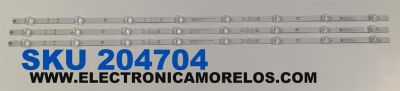 KIT DE LEDS PARA TV ORIGINAL 3 PIEZAS / NUMERO DE PARTE 303HX430053CD / HFSX43D08-ZC42AG-08CD / 2300023007 / 70401-01869 / 240603AB04 / GC430M71 / MODELO 43"