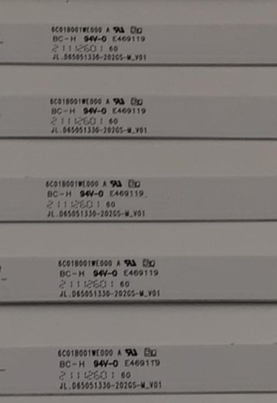 KIT DE LEDS PARA TV VIZIO ORIGINAL 12 PIEZAS / NUMERO DE PARTE JL.65051330-202GS-M / JL.65051330-202GS-M_V01 / 6C01B001WE00 A / FAMEC00002Z1AUXLB00EQCTE / PANEL V650DJB-E03 REV.C1 / DISPLAY V650DJB-203 / MODELO M65Q6-J09 - Imagen 2