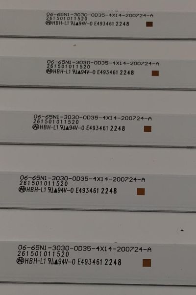 KIT DE LEDS PARA TV WESTINGHOUSE ORIGINAL / INCOMPLETO SOLO 7 PIEZAS / NUMERO DE PARTE 261501011520 / 06-65N1-3030-0D35-4X14-200724-A / 230101023600 / YF-LSL3L03NM6D / PANEL HK650WLEDM-SH8FH / MODELO WR65UX4210 / KIT CONSTA ORIGINALMENTE DE 8 PIEZAS - Imagen 4