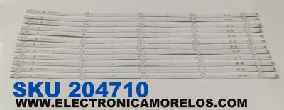 KIT DE LEDS ORIGINAL PARA TV SONY 12 PIEZAS / NUMERO DE PARTE SVA650A66 / SVA650A66_5LED_REV04_171128 / SHJ69 / AT211 / PANEL T650QVF06.6 / DISPLAY T650QVN07.0 / MODELO KD-65X750F / KD65X750F