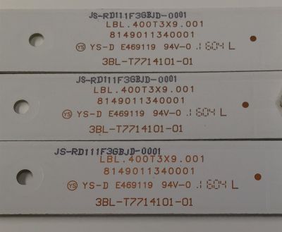 KIT DE LEDS PARA TV COBIA ORIGINAL 3 PIEZAS / NUMERO DE PARTE 3BL-T7714101-01 / LBL.400T3X9.001 / 8149011340001 / JS-RD111F3GBJD-0001 / PANEL V400HJ5-PE1 / DISPLAY LSC400HN02-G02 / MODELO CLEDTV4015SM - Imagen 2