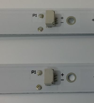 KIT DE LEDS PARA TV PANASONIC ORIGINAL / INCOMPLETO SOLO 2 PIEZAS / NUMERO DE PARTE 43HR332M07A4 V0 / 43D1200UD / HR-A9910-02837 / 4C-LB430T-HR8C / LE0RB2R0-D-K / PANEL LC430EQY(SM)(A3) / MODELO TC-43GX500H / KIT CONSTA ORIGINALMENTE DE 3 PIEZAS - Imagen 2