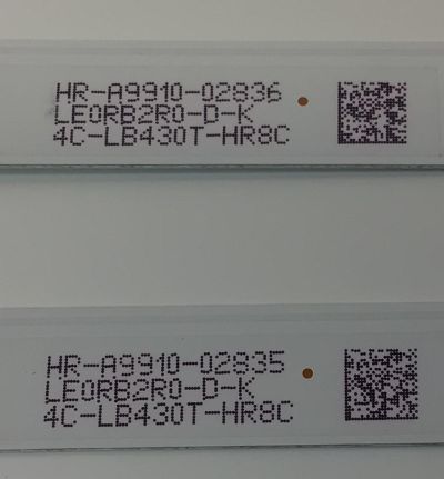 KIT DE LEDS PARA TV PANASONIC ORIGINAL / INCOMPLETO SOLO 2 PIEZAS / NUMERO DE PARTE 43HR332M07A4 V0 / 43D1200UD / HR-A9910-02837 / 4C-LB430T-HR8C / LE0RB2R0-D-K / PANEL LC430EQY(SM)(A3) / MODELO TC-43GX500H / KIT CONSTA ORIGINALMENTE DE 3 PIEZAS - Imagen 4