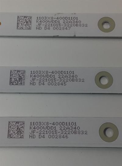 KIT DE LEDS PARA TV DAEWOO ORIGINAL 3 PIEZAS / NUMERO DE PARTE 4708-K400WD-A1113N31 / K400WDD1 A1 / XRJ1060 SLC04708RA0 / K400WDD1 / JF-221015-3220B832 / 22A340 / 1103X8-400D1101 / MODELO DAW40FR - Imagen 2