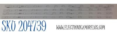 KIT DE LEDS PARA TV TCL ORIGINAL 4 PIEZAS / NUMERO DE PARTE 65HR330M12A2 / 65HR330M12A2 V3 / 65S12 / 02V9F/LK/B1OU1C / 02V9F/LK/B10U1C / B0101-001002 / PANEL LVU650NDEL / DISPLAY ST6451D06-3 VER.2.1 / MODELO 65S470G