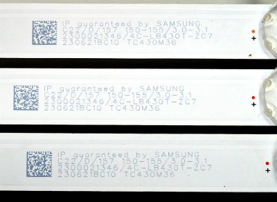 KIT DE LEDS ORIGINAL PARA TV PIONNER 3 PIEZAS / NUMERO DE PARTE TCL43D09-ZC62AG-02BD / 303TC430039BD / TC430M36 / 4C-LB430T-ZC7 / 2300021346 / 230621BC10 / E469119 / MODELOS PLE-43S11UHD / 43PFL5756 / 43PFL5756/F7 A CF2 - Imagen 3