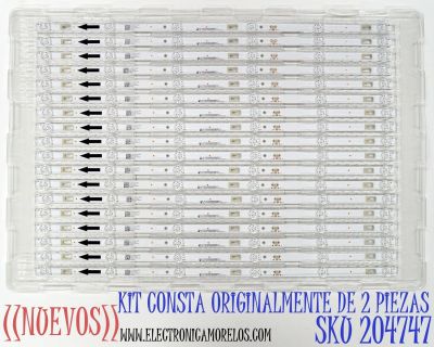 KIT DE LEDS ORIGINAL NUEVOS PARA TV JVC 2 PIEZAS / NUMERO DE PARTE CRH-AT32D2000060298QREV1.7 / 4C-LB320T-XR8C / AT32D2000B / AT32D2000060298QREV1 / E479275 / CRH-AT32D2000060298QREV1.7 / L05Y170JA2 / MODELOS SI32HS / 32EVLB