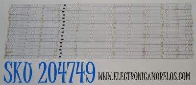 KIT DE LEDS ORIGINAL PARA TV VIZIO 16 PIEZAS / NUMERO DE PARTE 261501019332 / 40-M75QX-SMC-OD22-16X10-842.5X15-2S5P-0.8-230315 / 70401-01735BX / SVB750AH6 / 830XXD5C2401150006D0 / PANEL BOEI750WQ1 / DISPLAY HV750QUB-E92 REV 2.0 / MODELO VQP75C-84 LBSFS2HA