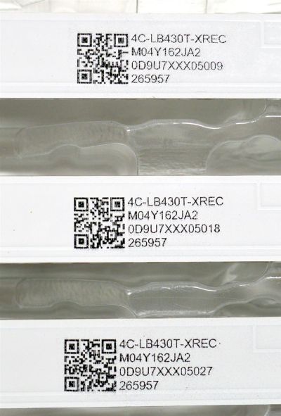 KIT DE LEDS ORIGINAL NUEVOS PARA TV HKPRO 3 PIEZAS / NUMERO DE PARTE CRH-AT43D2000303007039C4REV1.1 / 4C-LB430T-XREC / AT43D2000 / E479275 / 265957 / MODELOS HKP43SM9 / LD43FS-C50 - Imagen 3