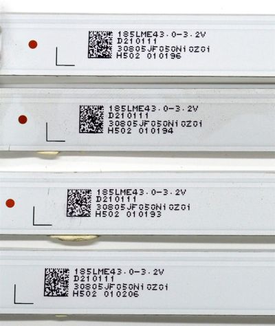 KIT DE LEDS ORIGINAL PARA TV SANSUI 4 PIEZAS / NUMERO DE PARTE JL.D50091330-006DS-M / JL.D50091330-006DS-M_V02 / 50N1 / 185LME43 / D21011 / 30805JF / 050N10Z01 / H502 / MODELO SMX50T1UN - Imagen 2