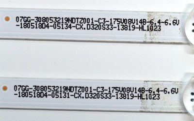 KIT DE LEDS ORIGINAL PARA TV RCA 2 PIEZAS / NUMERO DE PARTE D3200701-3030AS / SJ.CX.D3200701-3030AS-M / 1.14MD320121 / 180305 / 07GG-308053219NDTZ001 / C3-175V08V14B-6.4-6.V6 / 180518D4 / CX.D320S33-13819-HL1023 / MODELO RTV32Z2SM - Imagen 4