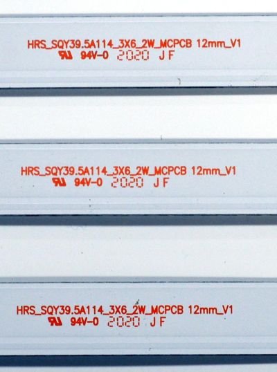 KIT DE LEDS ORIGINAL PARA TV RCA 3 PIEZAS / NUMERO DE PARTE SQY39.5A114 / HRS_SQY39.5A114_3X6_2W_MCPCB / AE0110478 / Y-05L-Y1-JM2 / PANEL V400HJ6-PE1 / MODELO RT4038 / 4017ST2  / L-4017ST2 / 40LEM - Imagen 4