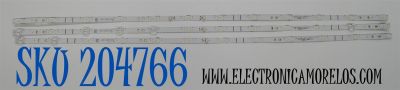 KIT DE LEDS ORIGINAL PARA TV TCL 3 PIEZAS / NUMERO DE PARTE TCL-43D8-3030F2.1 / TCL-43D8-3030F2.1-3X12-A-LX20190617 / TCL-43D8-3030F2.1-3X12-B-LX20190617 / 4C-LB4312-YH03JC / 4C-LB4312-YH04JC / PANEL LVU430NEBL-CD9W00V1 / MODELO 43S525